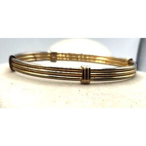 Gold & Silver Tone Multi-Band Bangle Bracelet For Women Classic Design